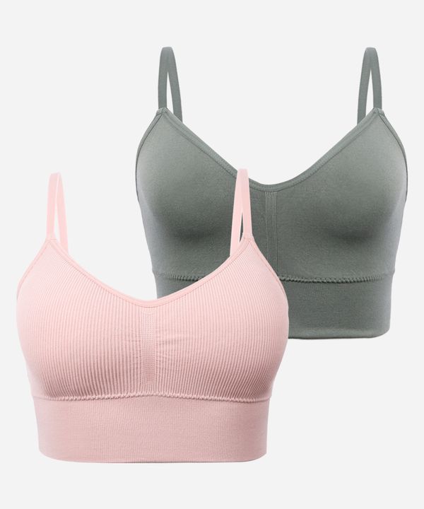 kit de 2 sutiãs triângulo alongado sem costura colorido M