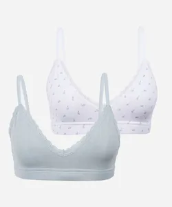 kit de 2 sutiãs triângulos sem costura colorido G