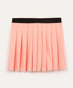 saia de prega infantil com brilho rosa claro 8