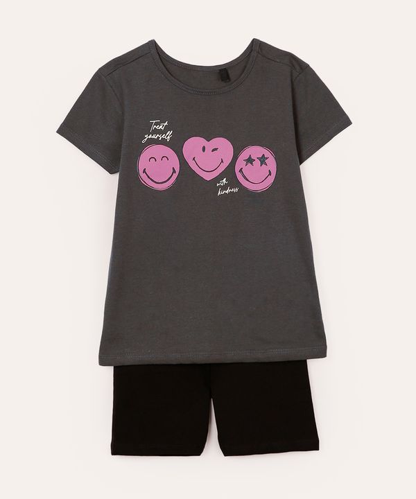 conjunto infantil curto smileyworld cinza 10