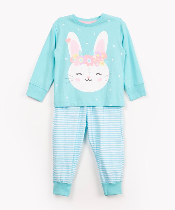 pijama infantil longo coelho azul 2
