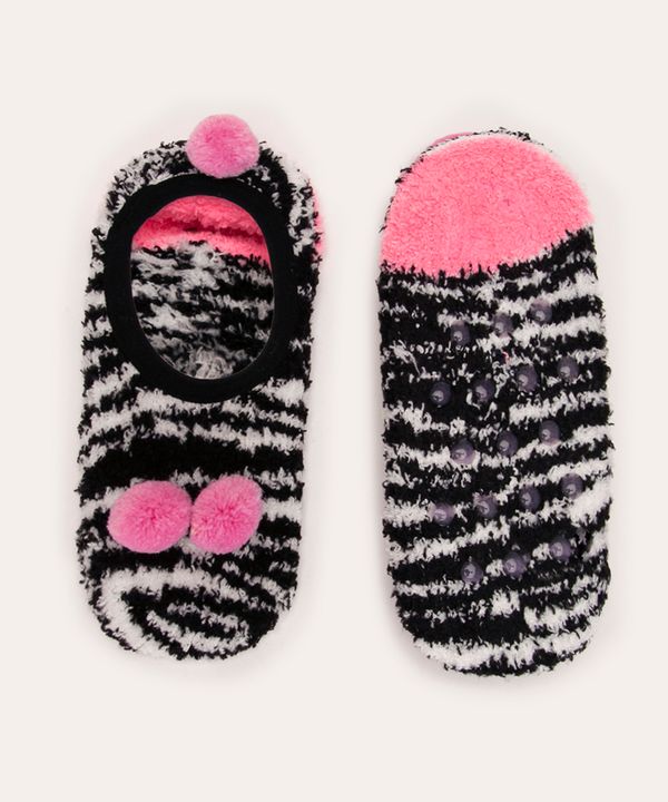 meia infantil sapatilha animal print multicor 24-29