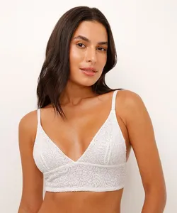 top triângulo sem bojo de paetê branco 40