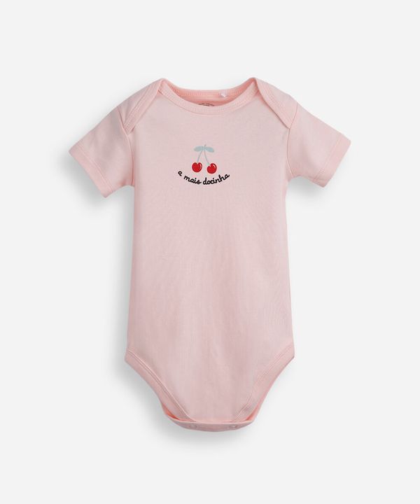 body infantil de algodão a mais docinha rosa 12-18