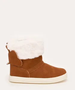 bota infantil cano médio com pelo caramelo 32