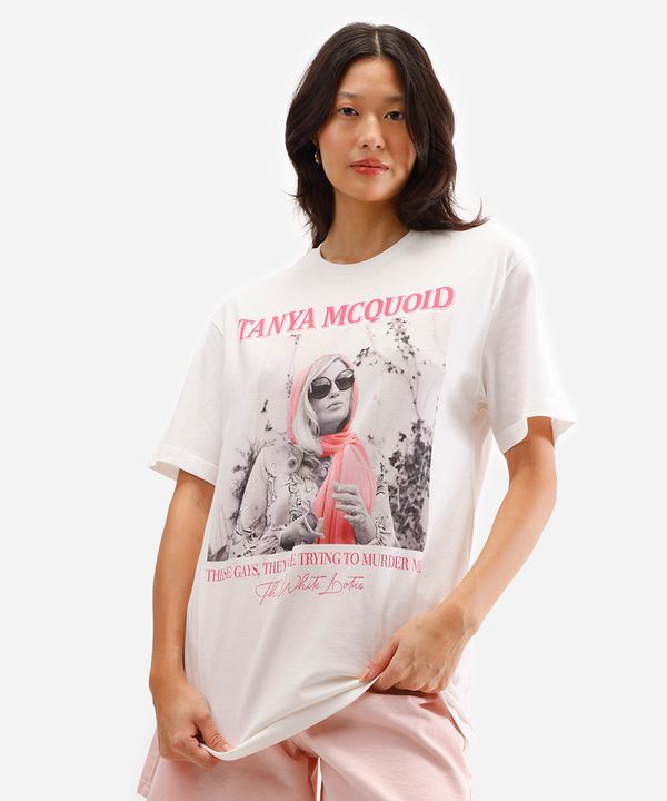 camiseta feminina de algodão the white lotus off white G