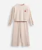 conjunto infantil longo de viscose canelado bege 6