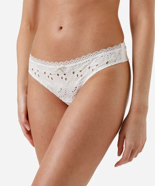 calcinha fio dental feminina em algodão off white M