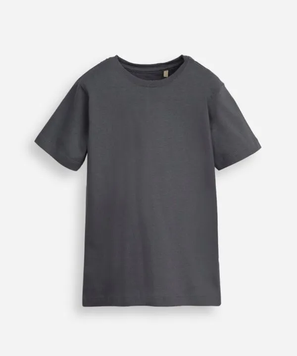 camiseta de algodão infantil manga curta básica azul 8