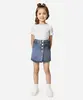 short saia infantil jeans transpassado azul 10