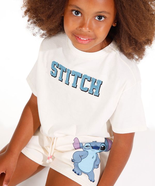 conjunto de algodão infantil stitch bege 6