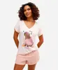pijama short doll feminino em viscose capivara laranja M