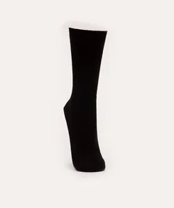 meia canelada cano longo - preto UNICO