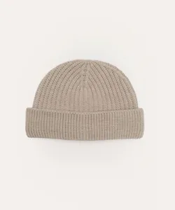 gorro de tricot canelado bege UNICO