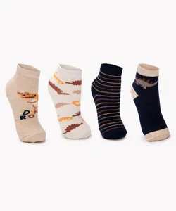 kit de 4 pares de meias infantis dinossauro colorido 22-25