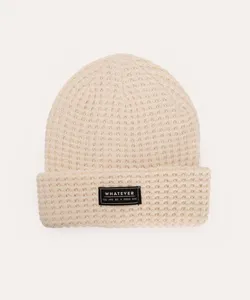 gorro de tricot com dobra off white UNICO