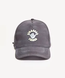 boné aba curva stranger things preto Único