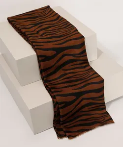 Lenço Feminino Estampado Animal Print Zebra Marrom Único