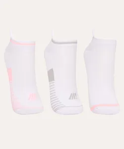 kit de 3 pares de meia training esportiva branco 34-39