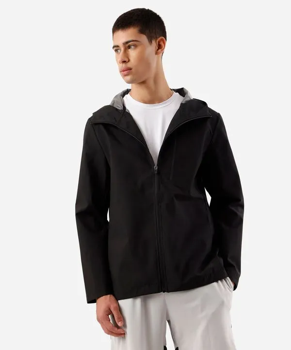 Jaqueta esportiva masculina com capuz preta GG