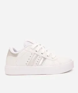 tênis casual infantil com recortes ollie branco 34