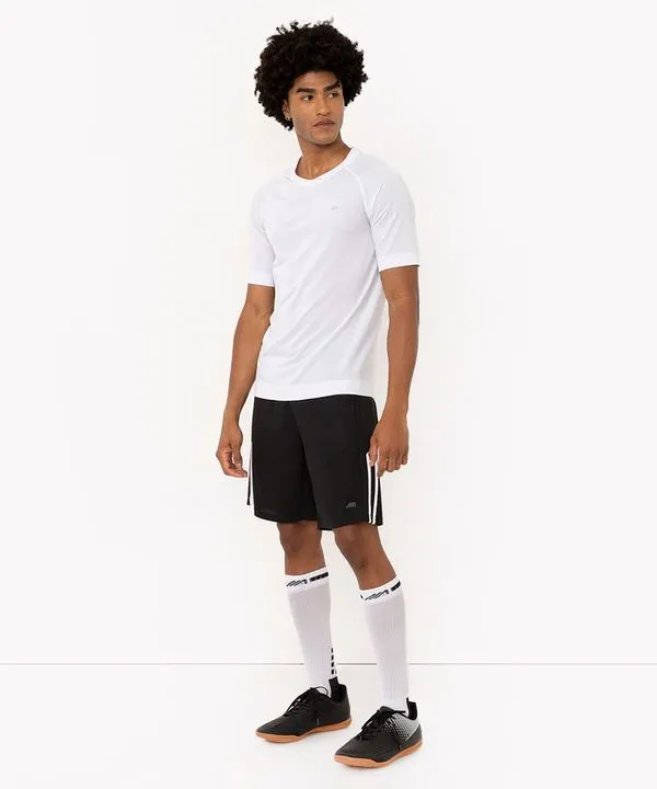 short listrado com bolsos esportivo preto P