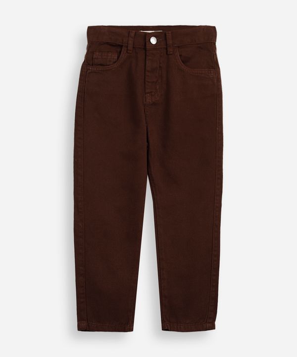 calça jeans infantil mom marrom 4