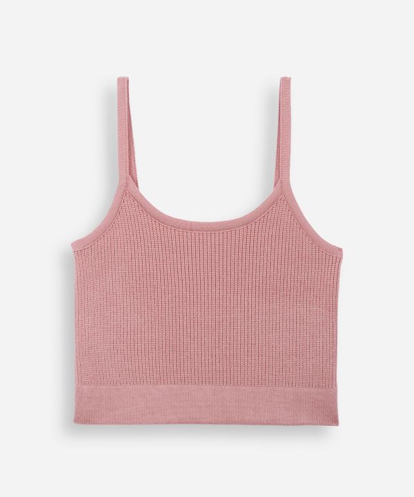 cropped de tricot juvenil alça fina rosa 10