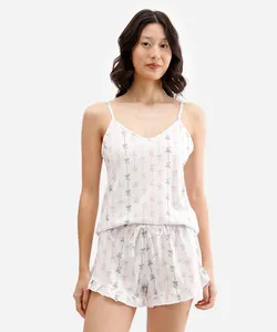 short doll feminino de algodão laços off white G