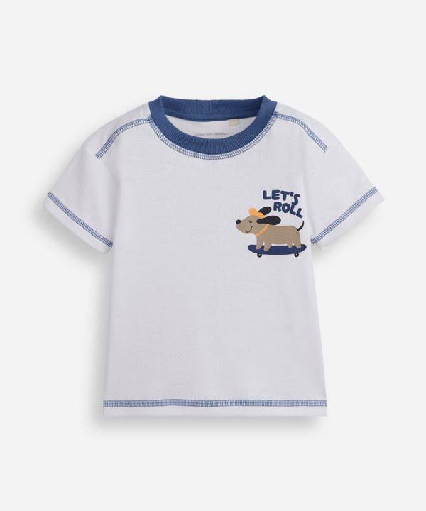 Camiseta infantil lets roll off white 2