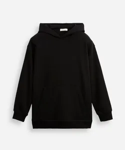 blusão juvenil de moletom oversized com capuz preto 16