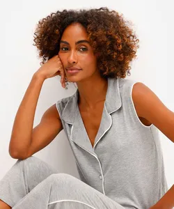 pijama americano feminino de viscose - cinza mescla G