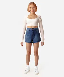 conjunto juvenil top e bolero manga longa off white 10