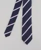 Gravata em Jacquard Listrada Azul Marinho Único