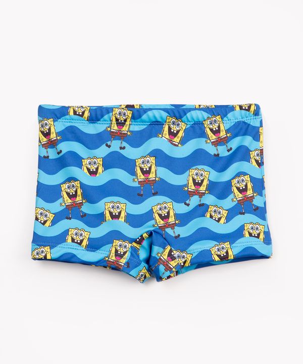 sunga boxer infantil bob esponja com proteção uv azul 8