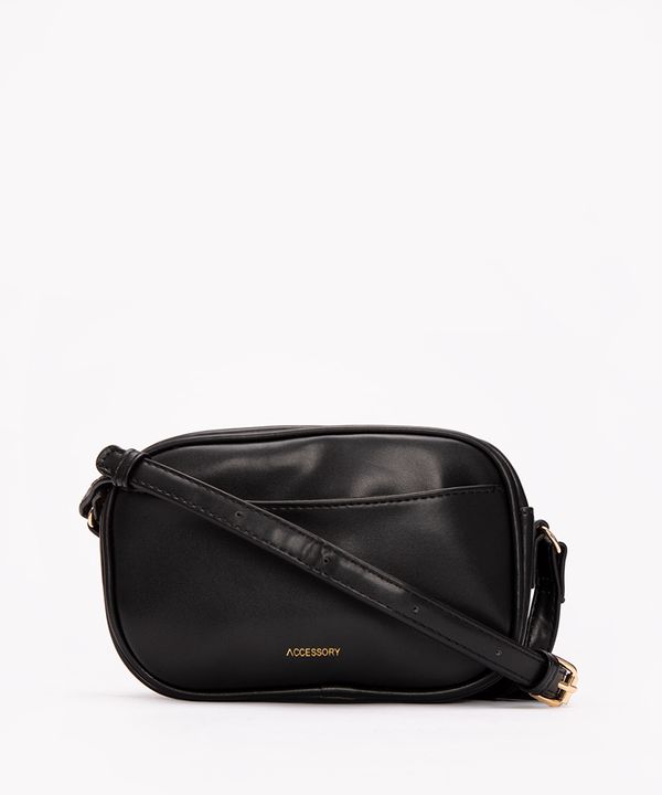 bolsa cross de pu com dois bolsos preta Único