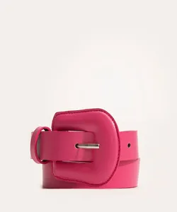 cinto médio com fivela forrada rosa 85CM