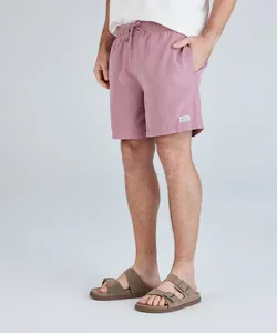 bermuda masculina em suede com bolsos elástico e cordão rosa G