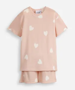 pijama curto infantil coração rosa 6