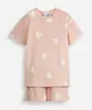 pijama curto infantil coração rosa 14