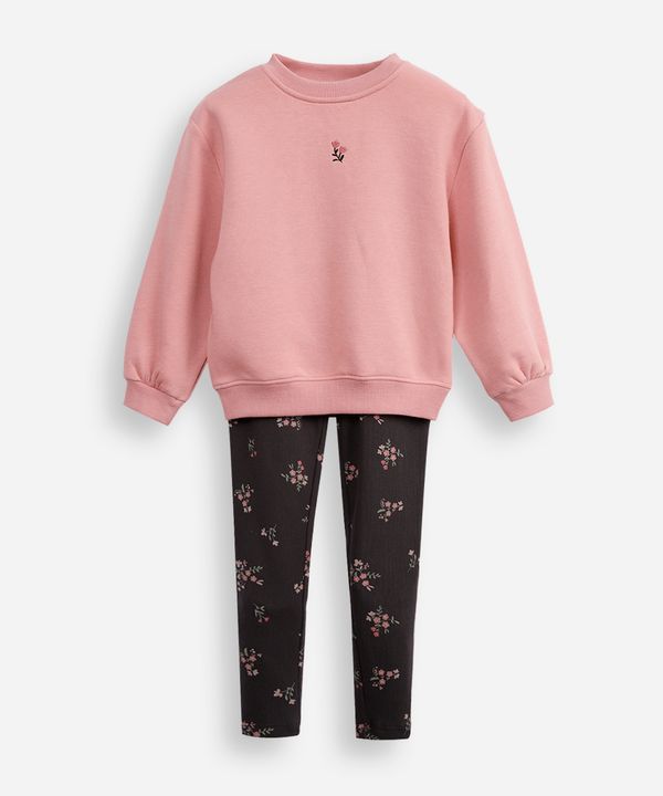 conjunto infantil longo de moletom tulipa rosa 8