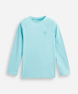 camiseta infantil manga longa proteção uv coqueiro - turquesa 2
