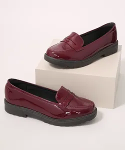 Mocassim Feminino Salto Baixo Tratorado Modare Vinho 38