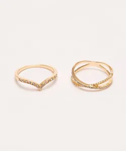 kit de 2 anéis circulares dourado M