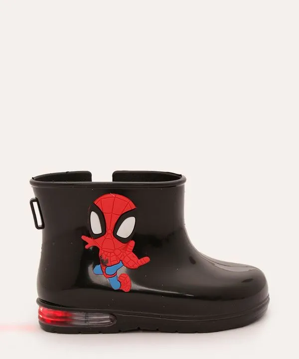 galocha infantil homem aranha com luz preta 25-26