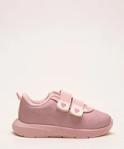 tênis infantil brilhos com velcro molequinha rosa 20