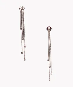 brinco chuva de strass prata Único