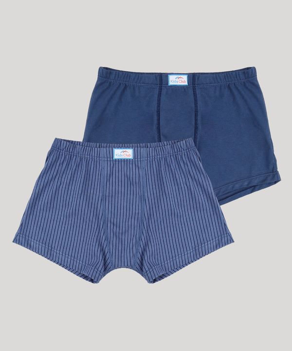 Kit de 2 Cuecas Infantil Delrio Boxer Azul G