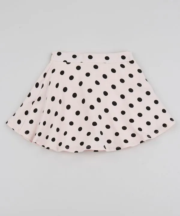 Short Saia Infantil Envelope Estampado de Poá Rosa Claro 10