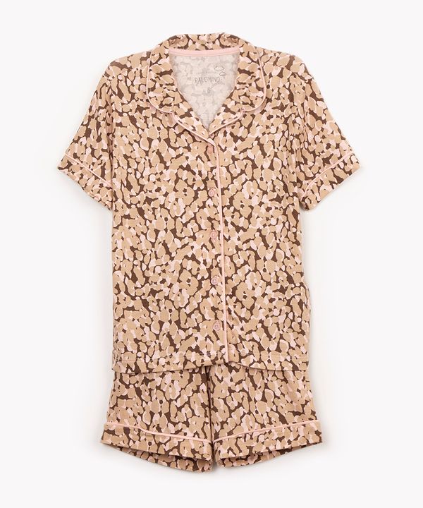 pijama de viscose infantil animal print manga curta rosa 10